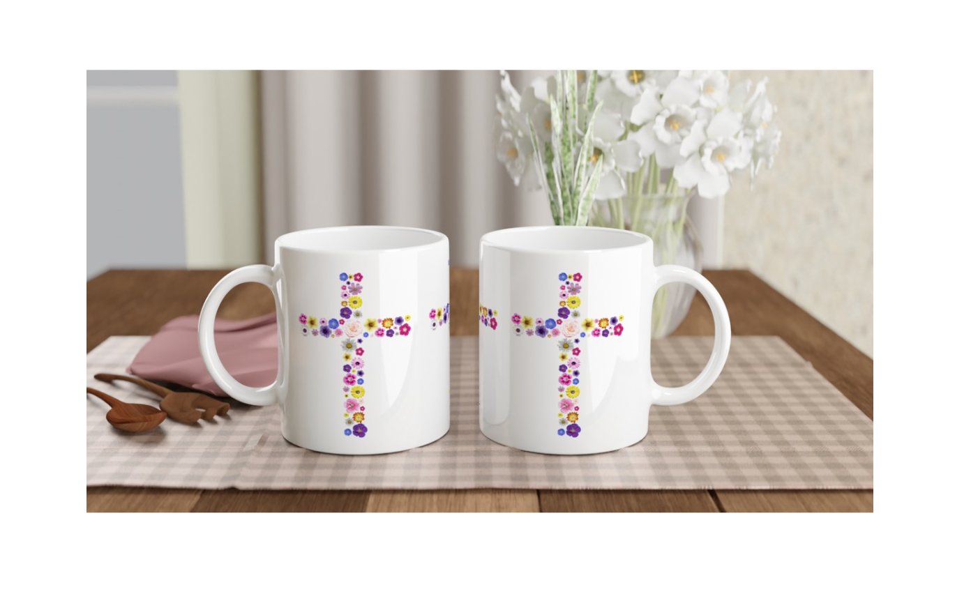 Floral Cross Mug