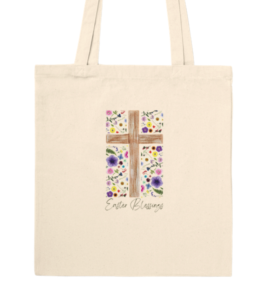 Floral Cross Tote Bag