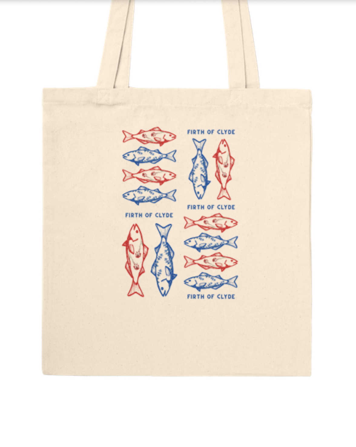 Floral Fish Print Tote Bag