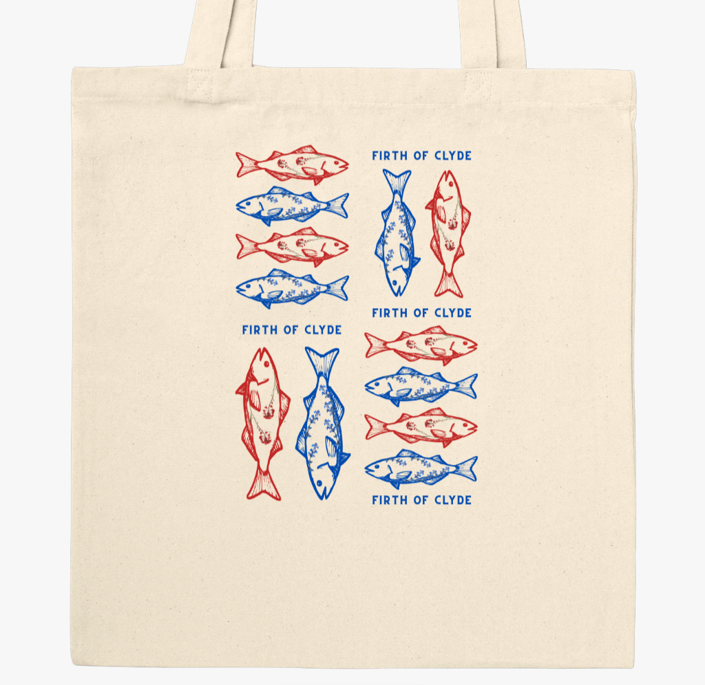 Floral Fish Print Tote Bag