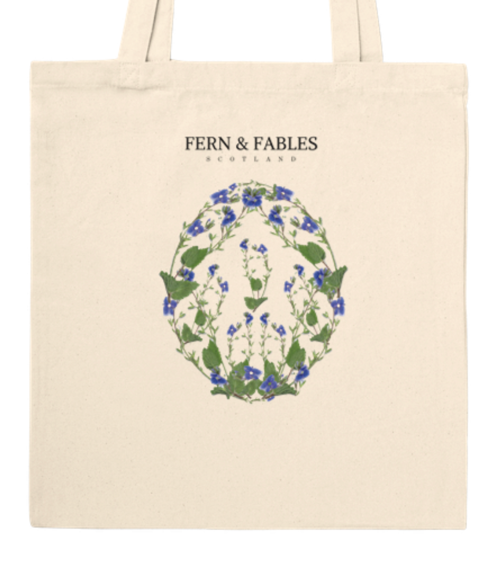 Floral Egg Design Tote Bag