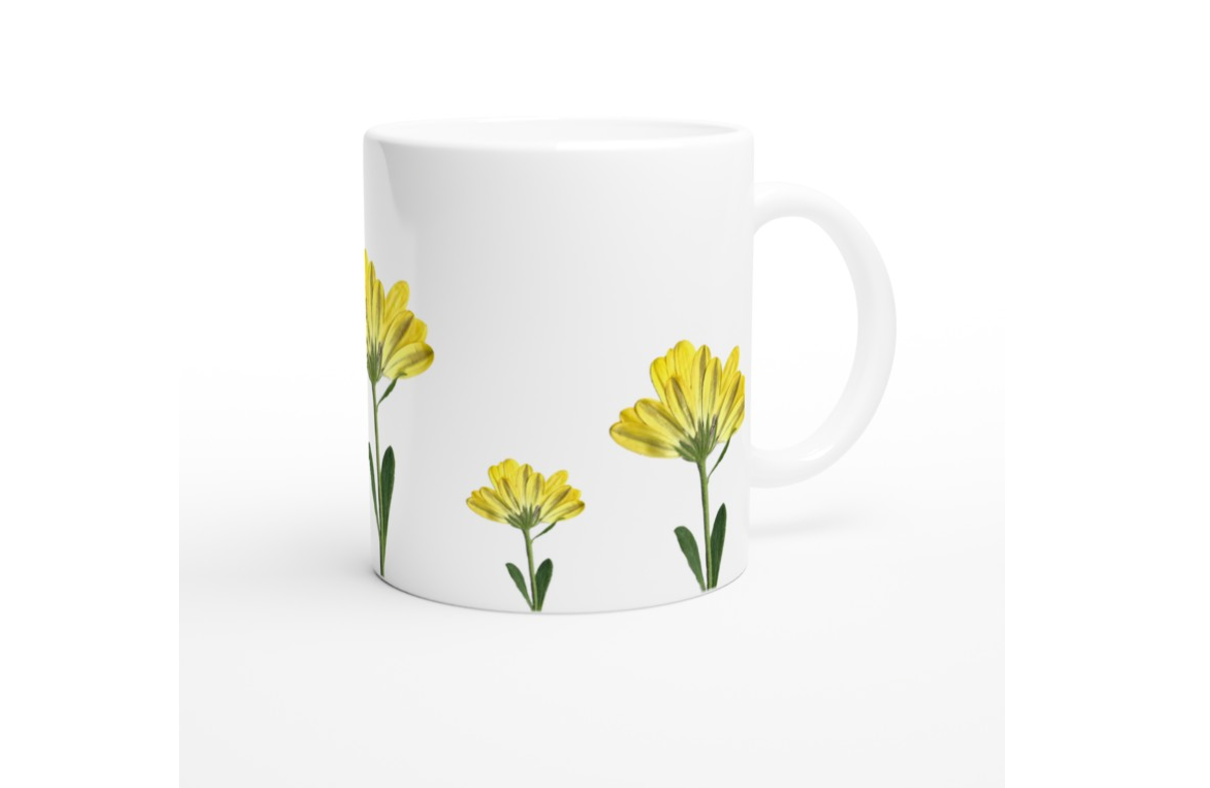 Yellow Flower Print Mug