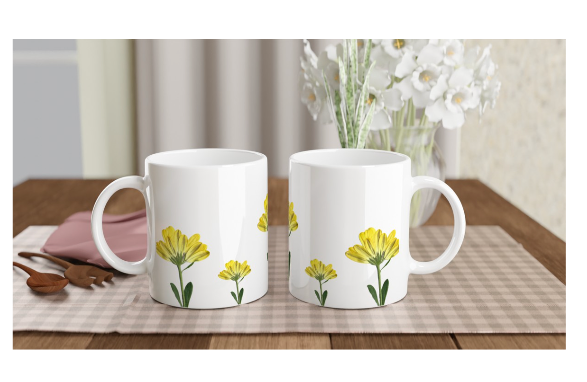 Yellow Flower Print Mug