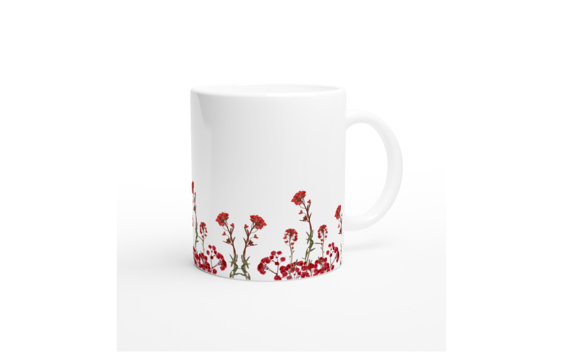 Pink Floral Print Mug