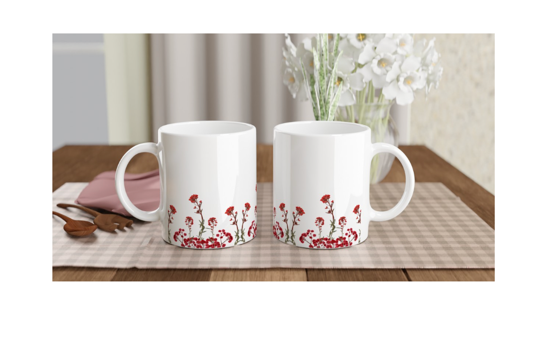 Pink Floral Print Mug