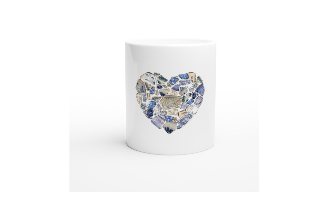 Sea Pottery Heart Print Mug