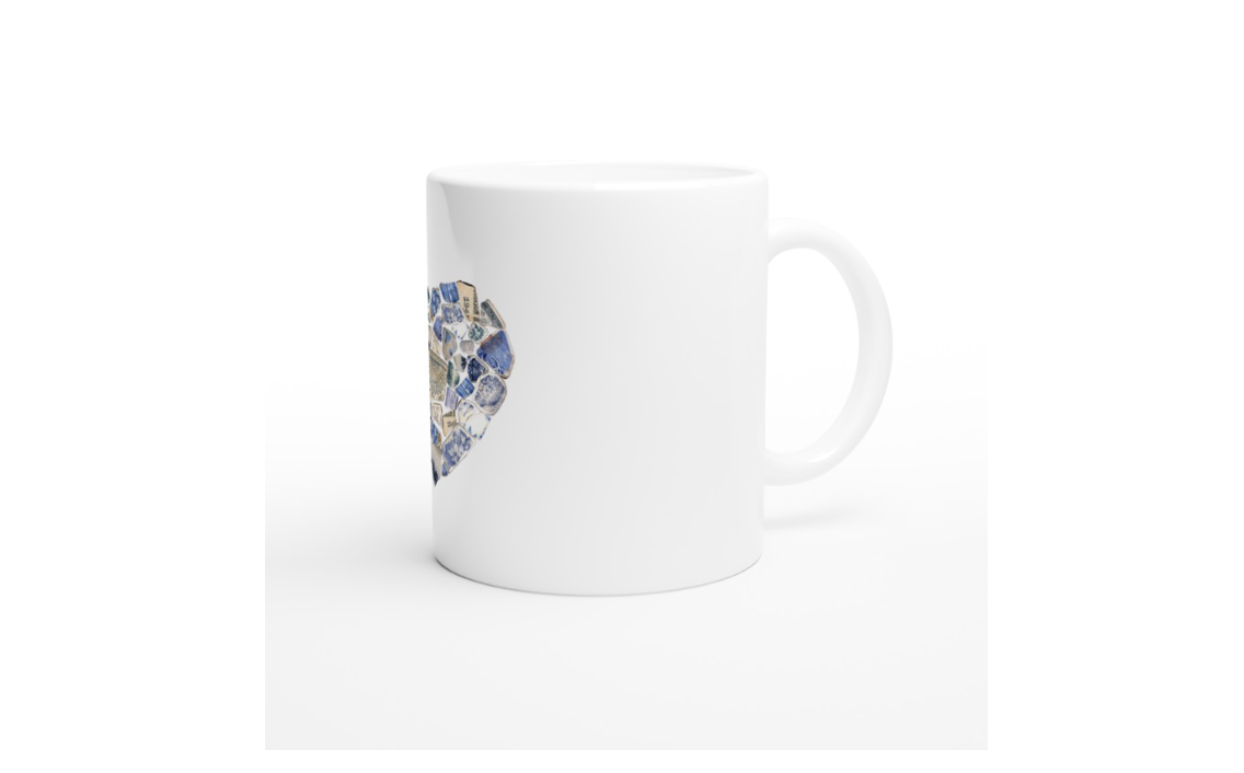 Sea Pottery Heart Print Mug