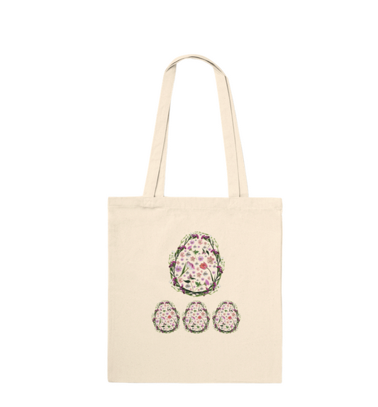 Floral Egg Design Tote Bag