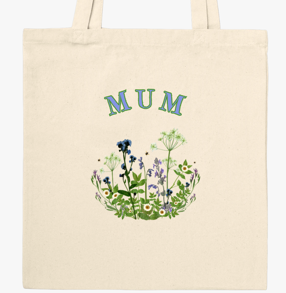 Mum Floral Bowl Tote Bag