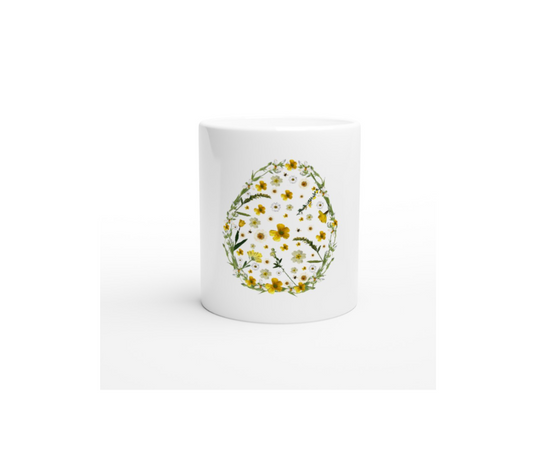 Yellow Floral Egg Mug