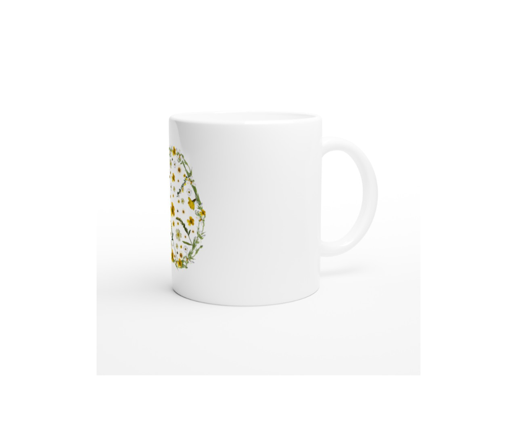 Yellow Floral Egg Mug