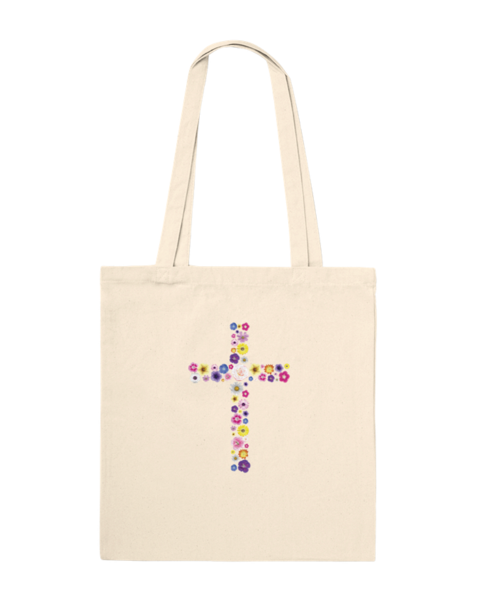 Floral Cross Tote Bag