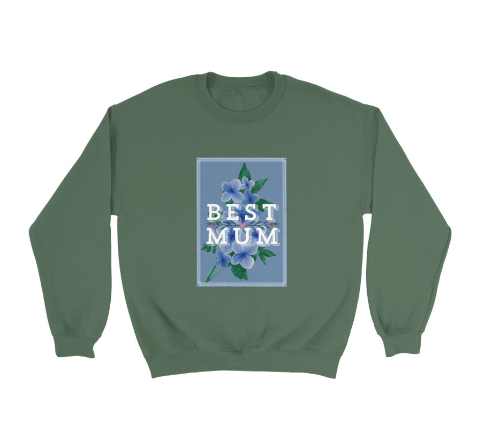 Floral Pressed Flower Sweatshirt for Mum – Perfect Mother's Day Gift