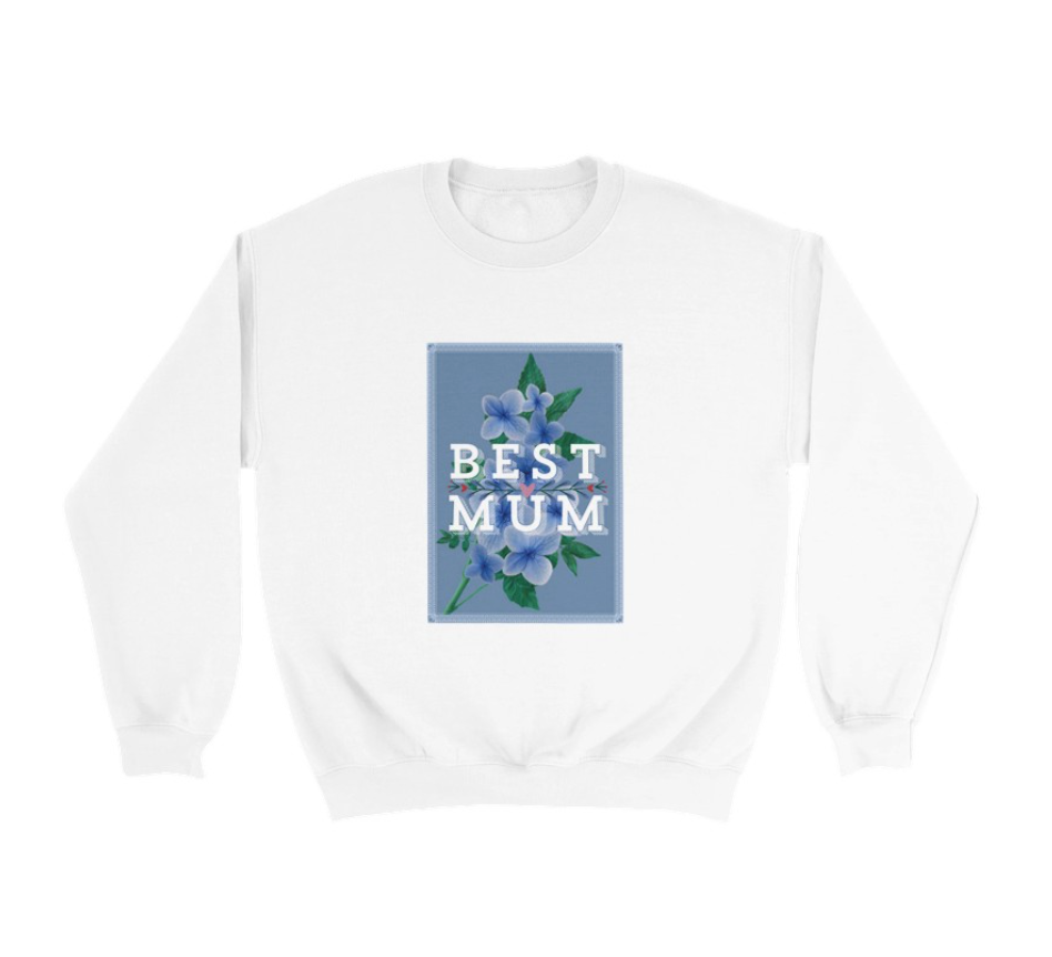 Floral Pressed Flower Sweatshirt for Mum – Perfect Mother's Day Gift