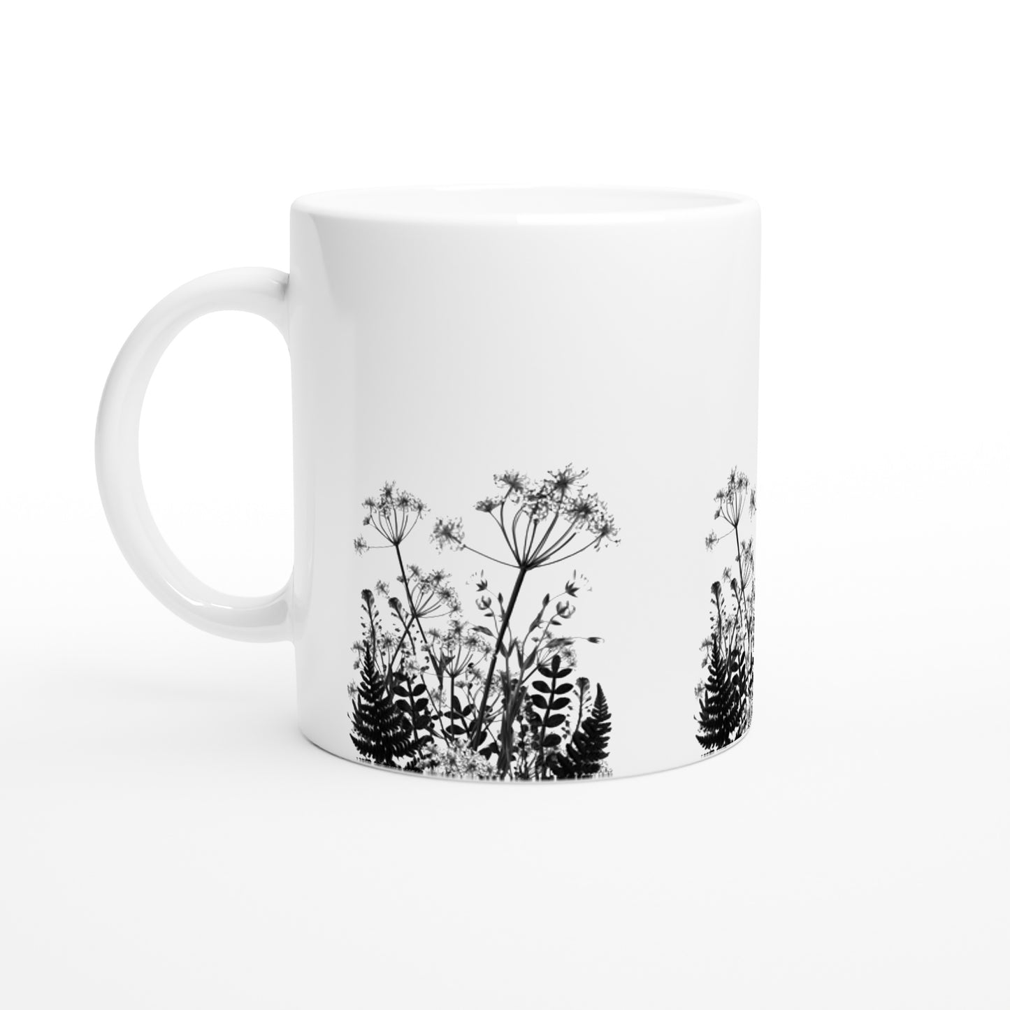 Monochrome Plant Print Mug