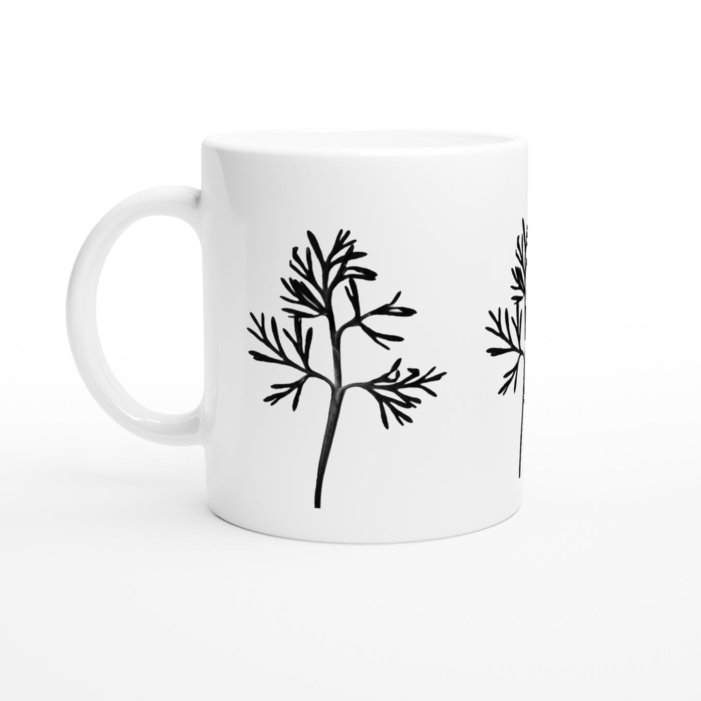 Monochrome Plant Print Mug