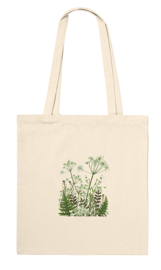 Green Plant Print Tote Bag