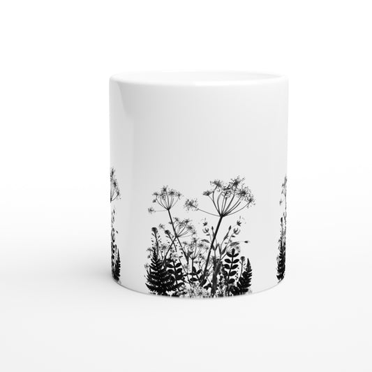 Monochrome Plant Print Mug