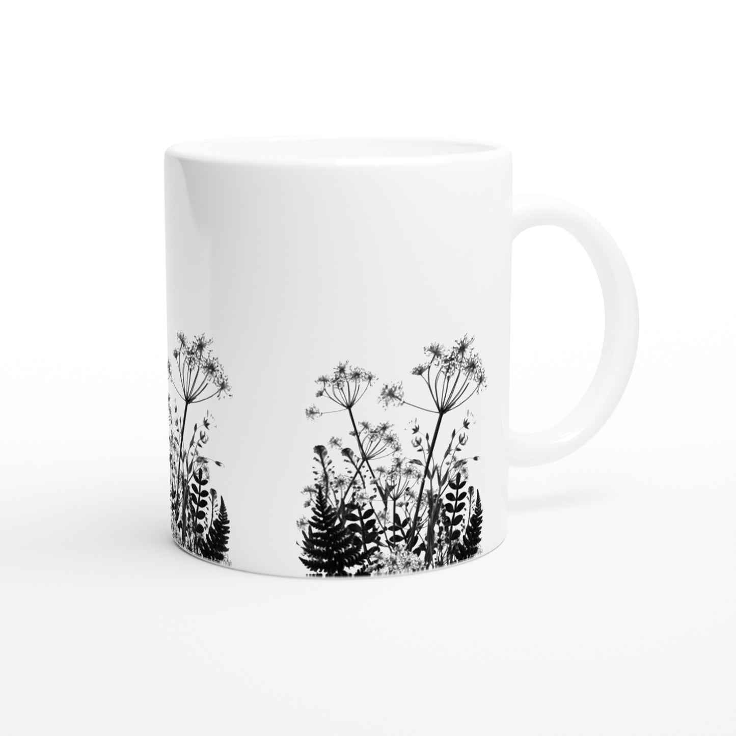 Monochrome Plant Print Mug