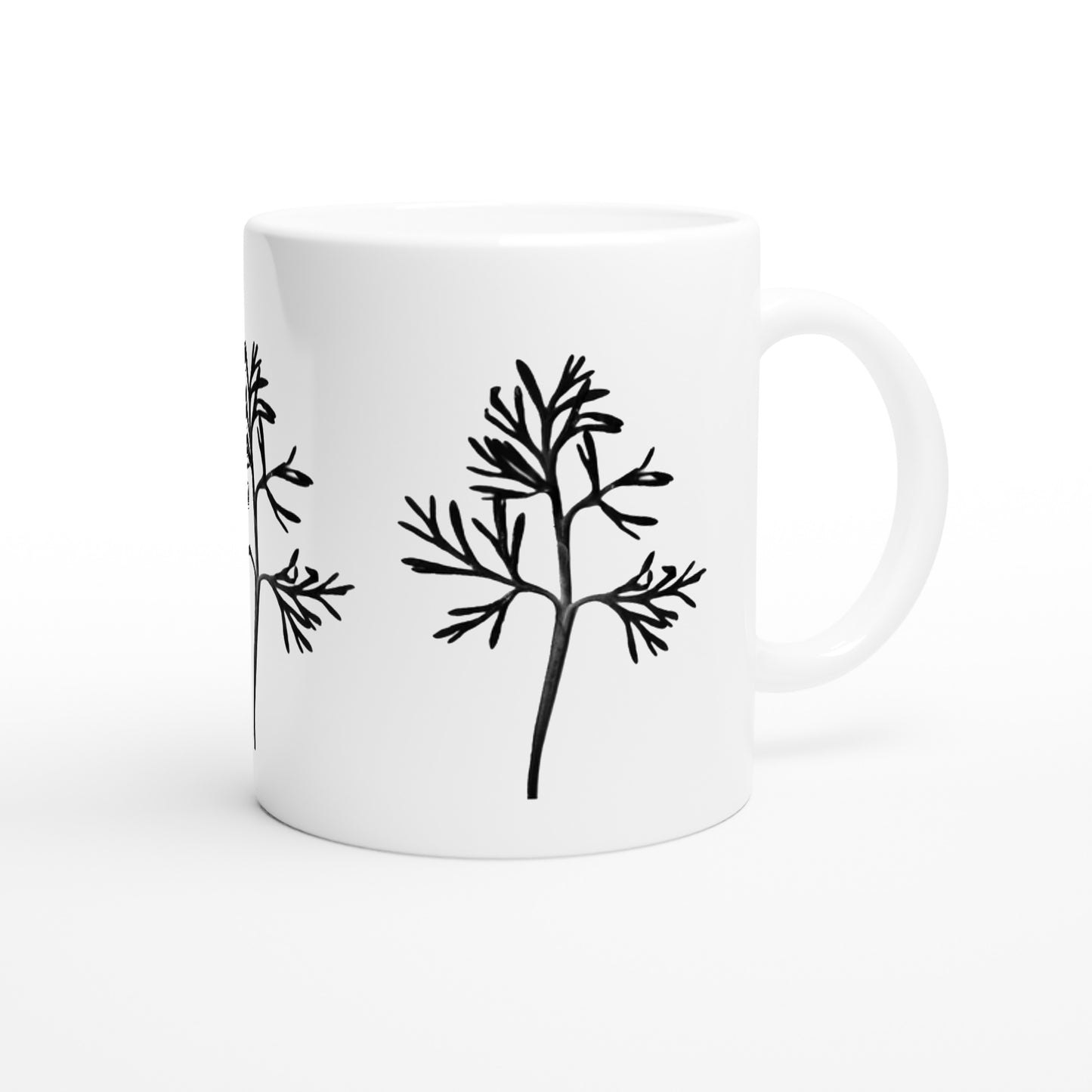 Monochrome Plant Print Mug