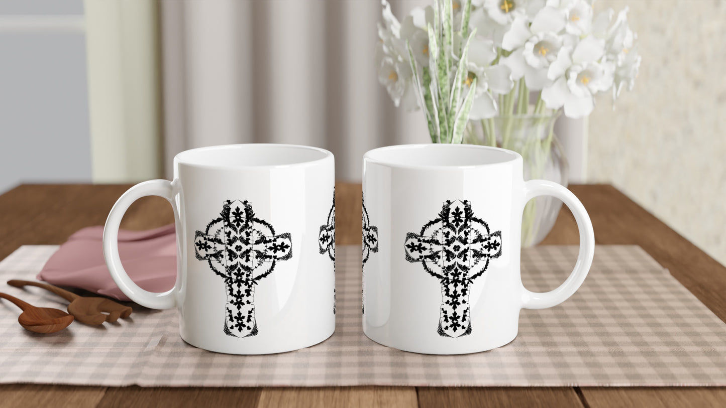 Monochrome Celtic Cross Mug