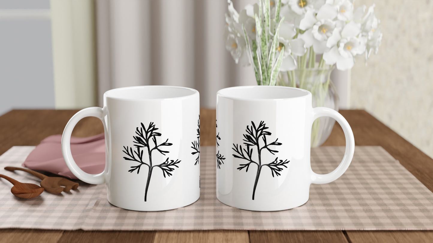 Monochrome Plant Print Mug